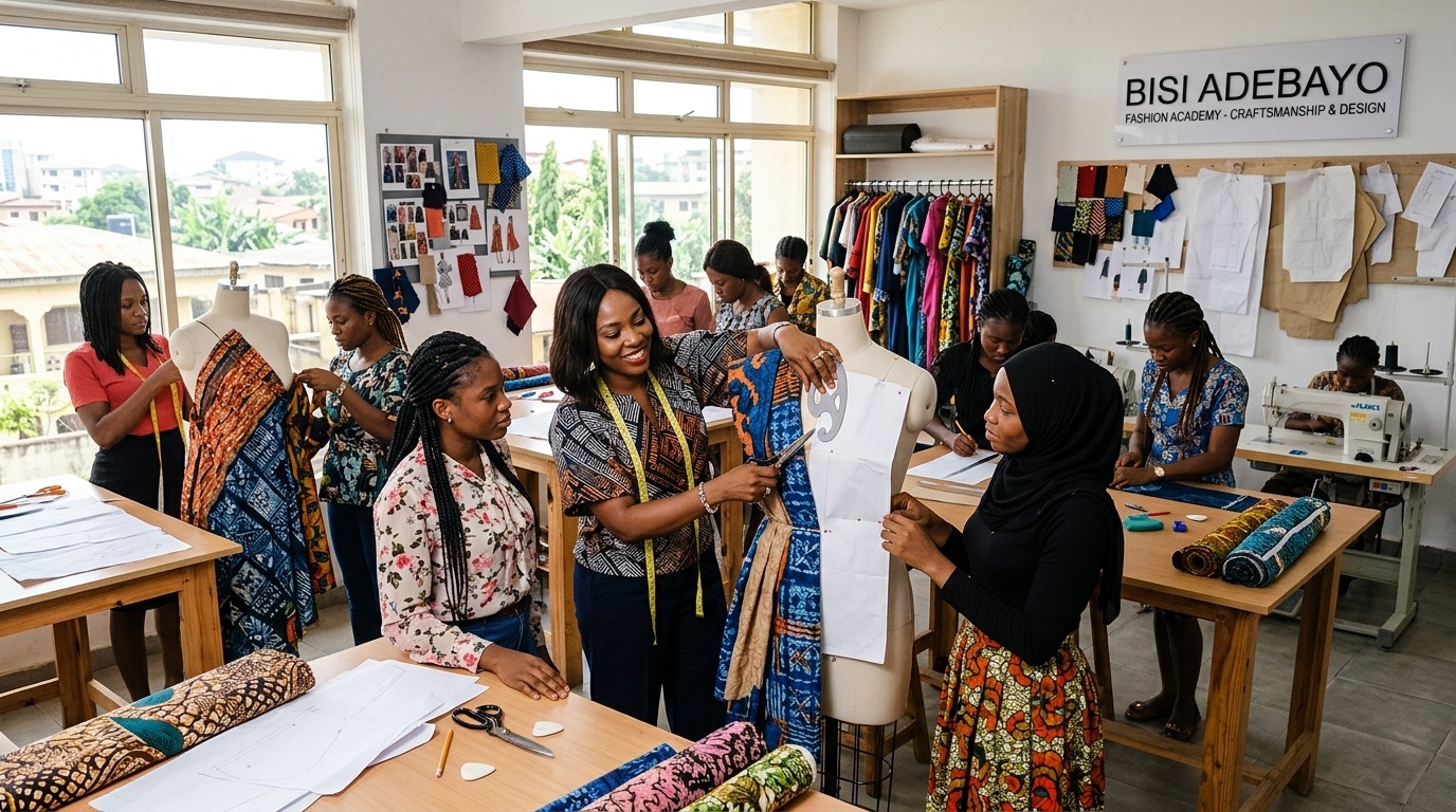 Deborah Enemeri mentoring junior fashion artisans in Benin City