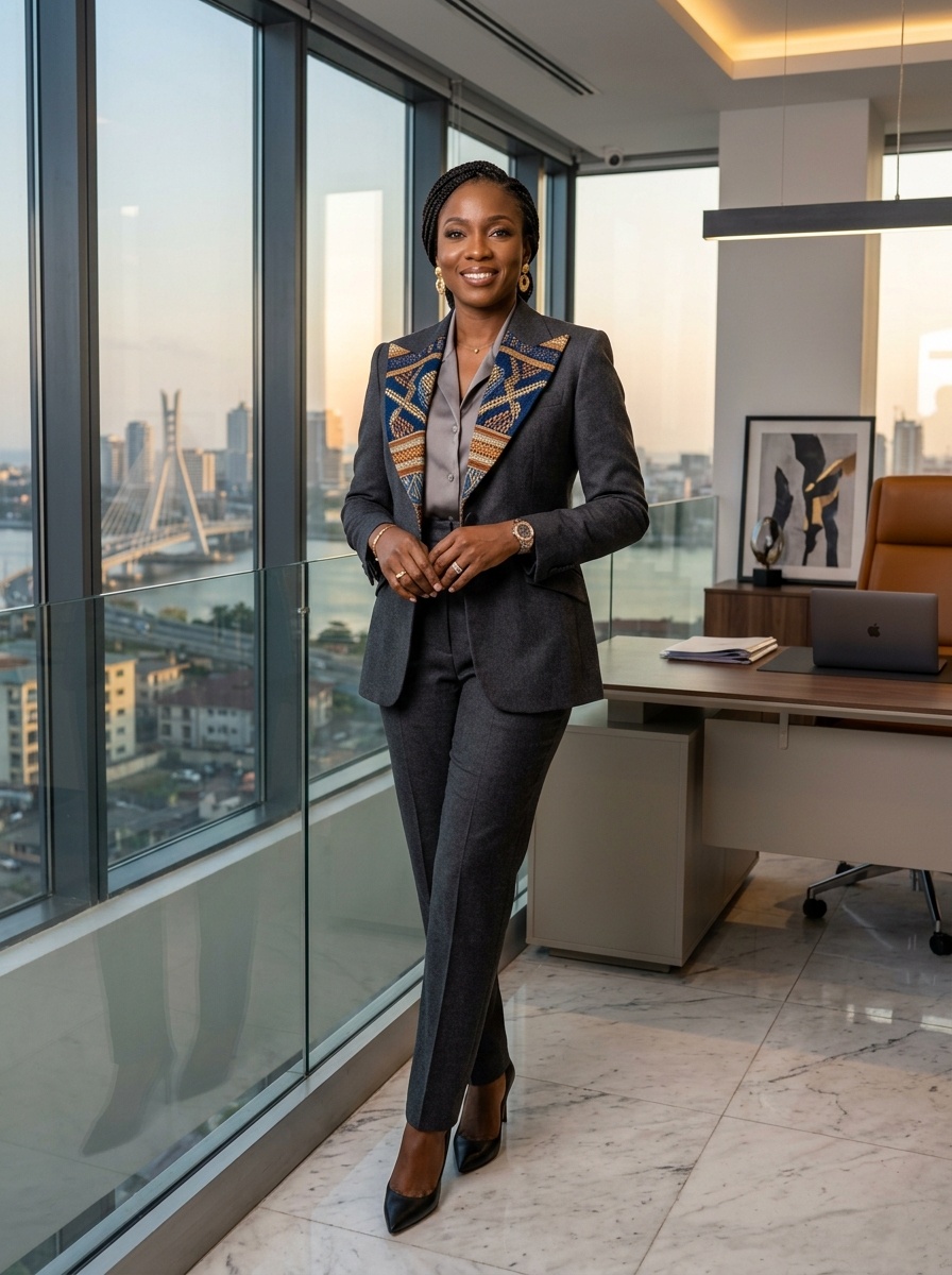 Executive Tailored Corporate Blazer with Ukponoru Lapels