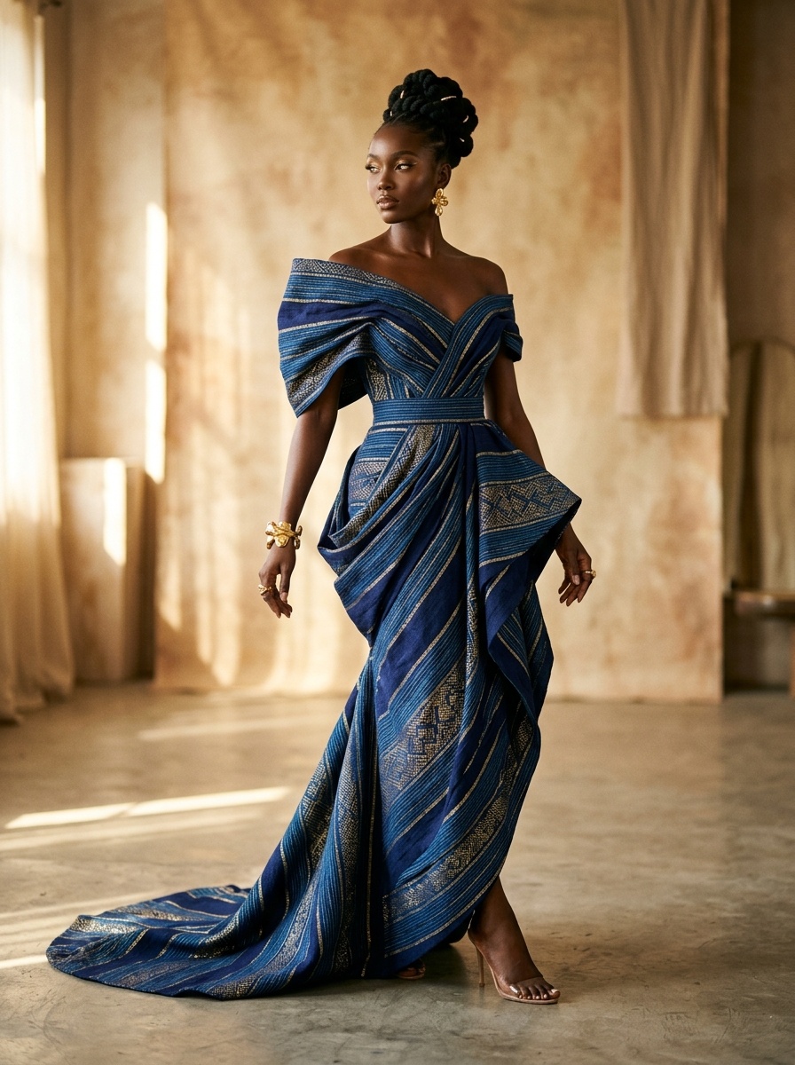 Indigenous Nigerian Handwoven Haute Couture Gown